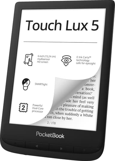 PocketBook Touch Lux 5 e-bog-læser (sort)