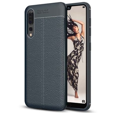 Lædermønstret silicone cover Huawei P20 Pro (CLT-L29)  - blå
