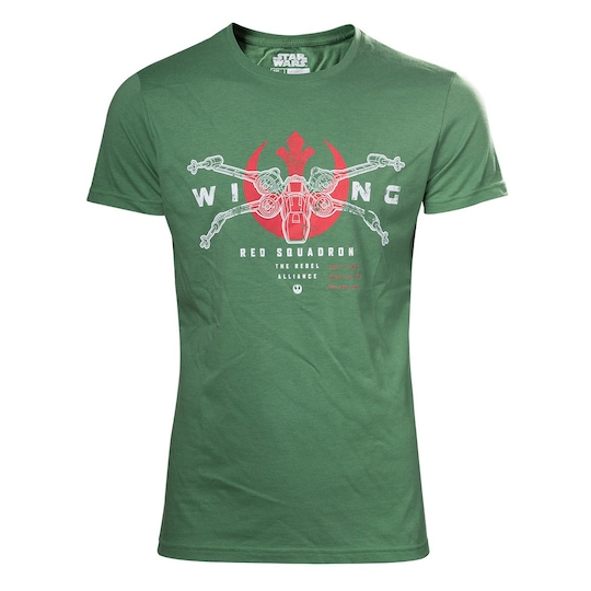 T-shirt Star Wars - Red Squadron X-Wing - grøn (S)