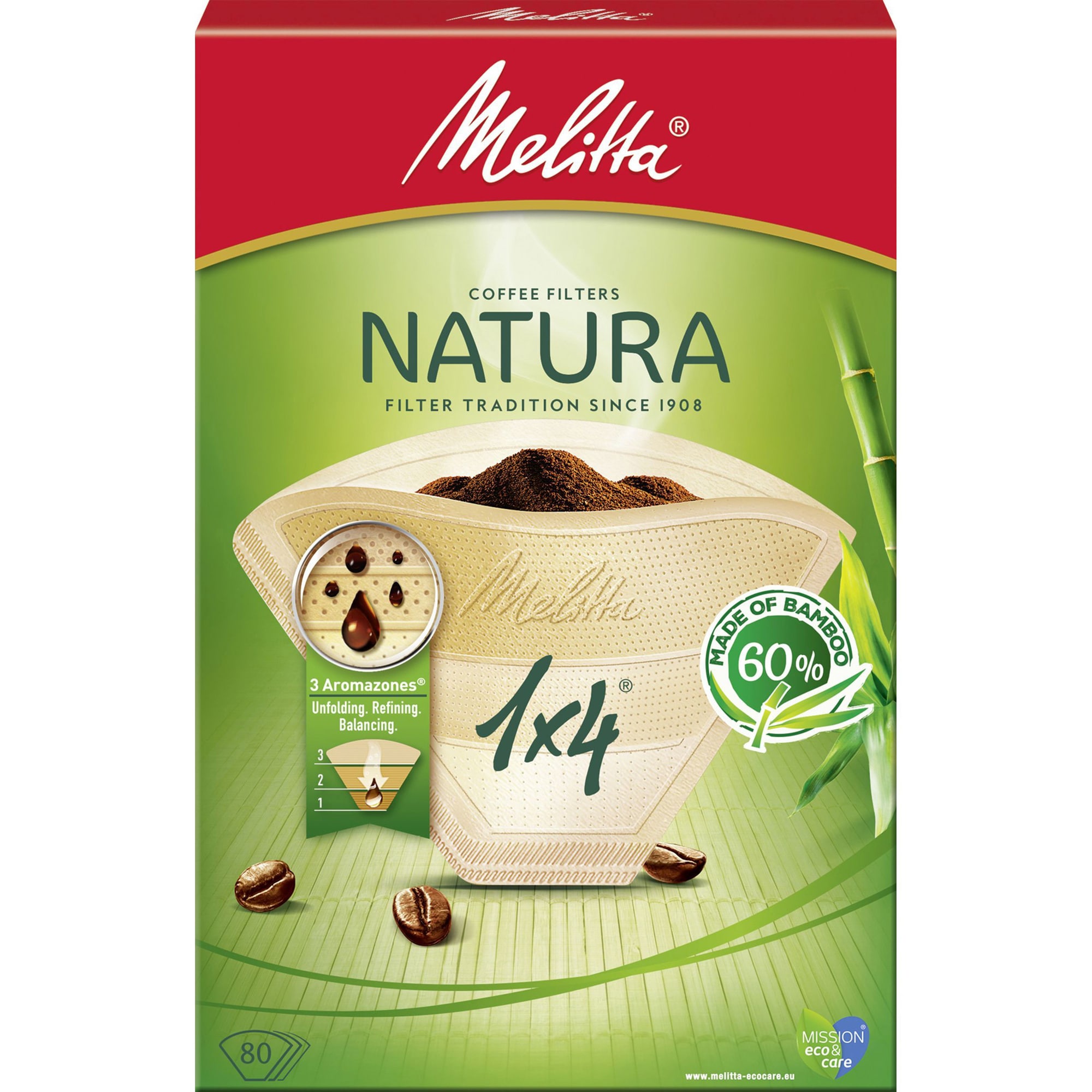 Melitta Natura kaffefilter 1x4 98578 thumbnail