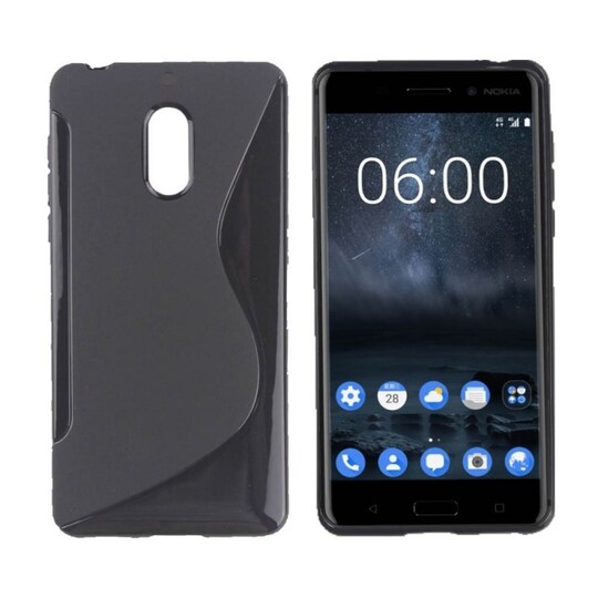 S-Line Silicone Cover til Nokia 6 (TA-1021)  - sort