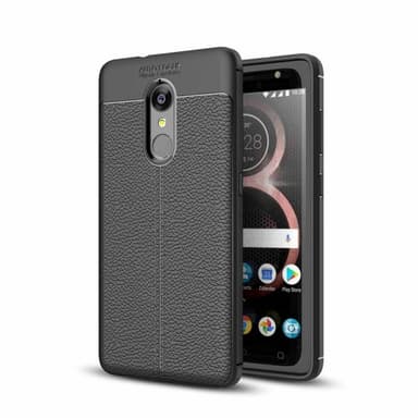 Lædermønstret silicone cover Lenovo K8  - sort
