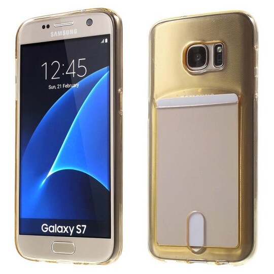 Silikone Cover med slot Samsung Galaxy S7 (SM-G930F)  - guld