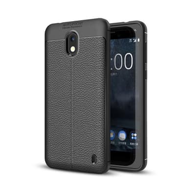 Lædermønstret silicone cover Nokia 2 (TA-1035)  - sort
