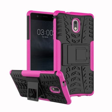 Stødfast Cover med stativ cover med Nokia 3 (TA-1032)  - lyserød