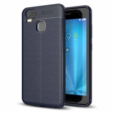 Lædermønstret silicone cover Asus Zenfone Zoom S (ZE553KL)  - blå