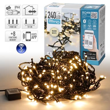 Jul LED-lyskæde Julelys kædelys indenfor 240 LED er