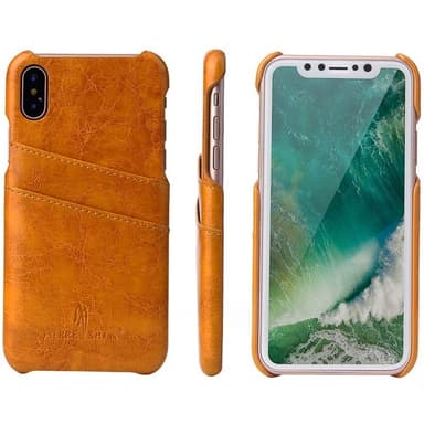 Retro Cover 2-kort Apple iPhone X / Xs  - gul