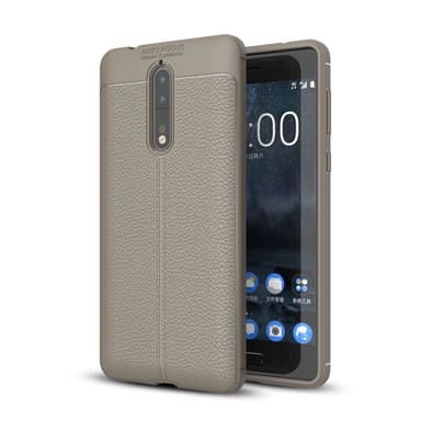 Lædermønstret silicone cover Nokia 8 (TA-1004)  - Grå
