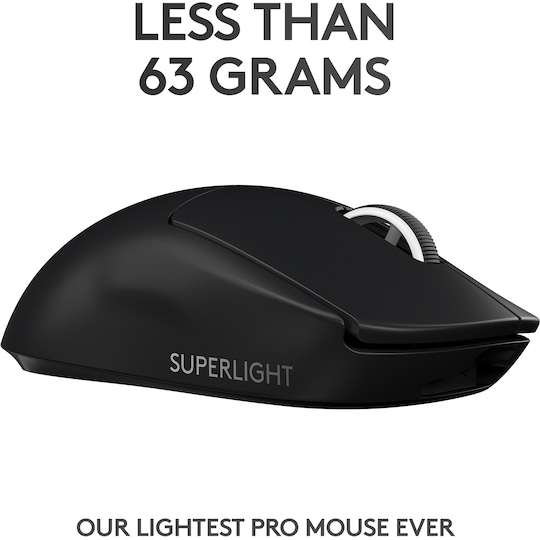 Logitech G Pro X Superlight trådløs gaming mus (sort)