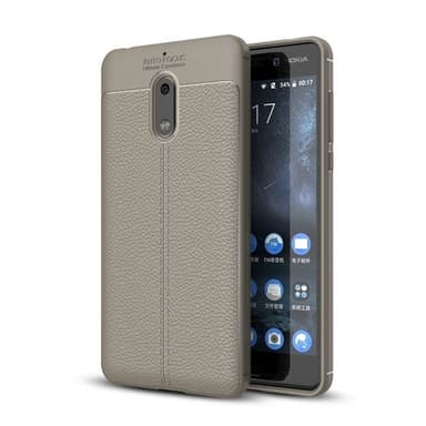 Lædermønstret silicone cover Nokia 6 (TA-1021)  - Grå