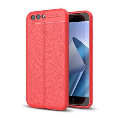 Lædermønstret silicone cover Asus Zenfone 4 (ZE554KL)  - rød