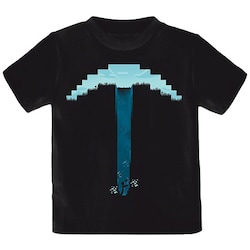 Børne t-shirt Minecraft - Pick Axe sort (5-6 år)
