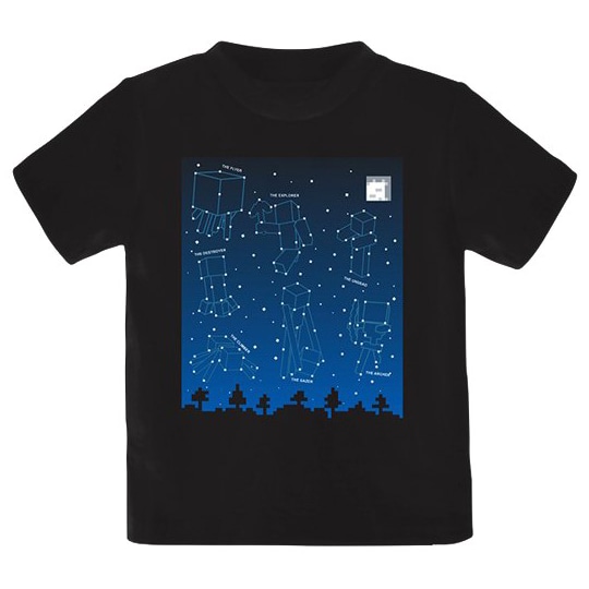 Børne t-shirt Minecraft - Constellations sort (13-14 år)