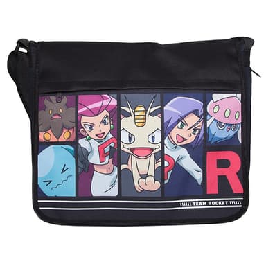Pokemon Team Rocket skuldertaske (sort)