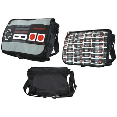 Nintendo NES vendbar skuldertaske (sort/grå)