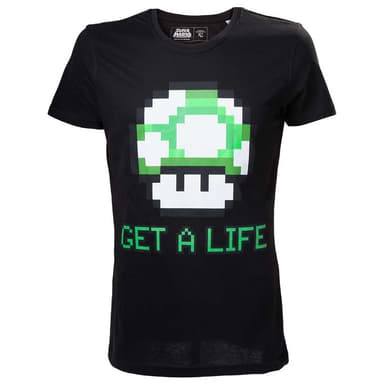 T-shirt Nintendo - Mario Get a Life - sort (M)