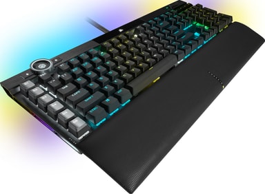 Corsair K100 RGB Gaming-Tastatur – Optisch-mechanische Switches (OPX), 4.000 Hz Abfragerate, AZERTY-Layout, Schwarz, Inkl. Elgato Stream Deck