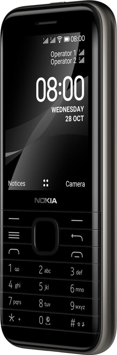 Nokia 8000 4G mobiltelefon (onyx black)