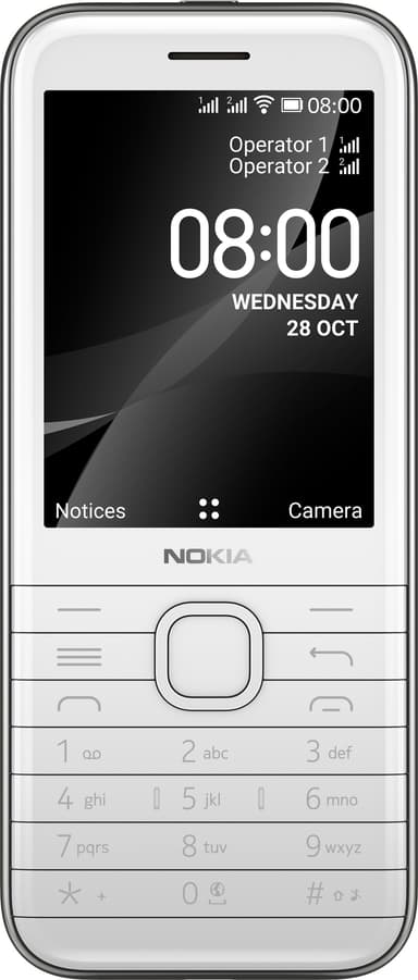 Nokia 8000 4G mobiltelefon (opal white)