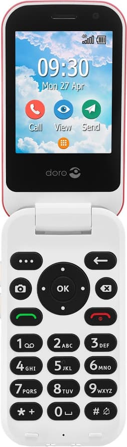Doro 7081 mobiltelefon (rød/hvid)