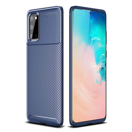 Carbon silikone cover Samsung Galaxy S20 (SM-G981F)  - blå