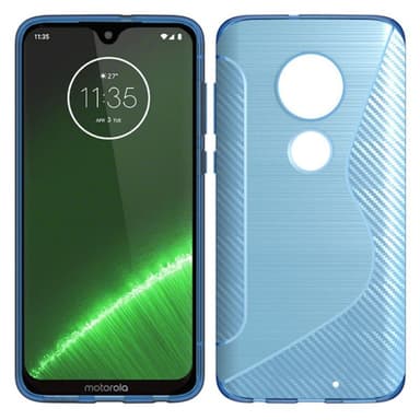 S-Line Silicone Cover til Motorola Moto G7 Plus (XT1965)  - blå