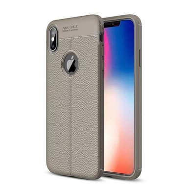 Lædermønstret silicone cover Apple iPhone XS (5.8 ")  - Grå