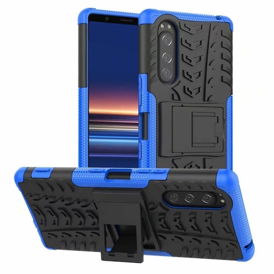 Stødfast Cover med stativ Sony Xperia 5 (J8210)  - blå