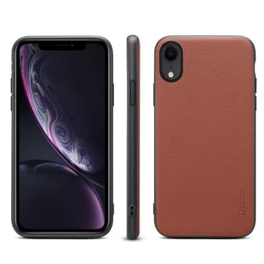 Denior Ægte Læder Cover Apple iPhone XR (6,1 ")  - brun
