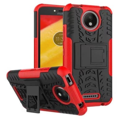Stødfast Cover med stativ Motorola Moto C Plus (XT1723)  - rød