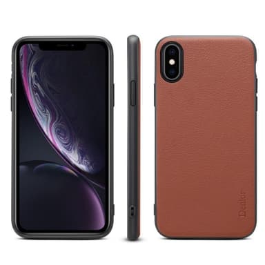 Denior Ægte Læder Cover Apple iPhone X / XS (5.8 ")  - brun