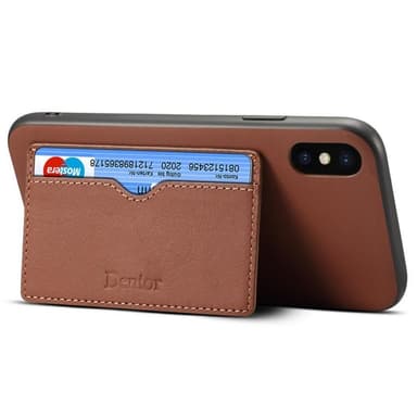 Denior Læder Cover med kortslot Apple iPhone XS Max (6,5 ")  - brun