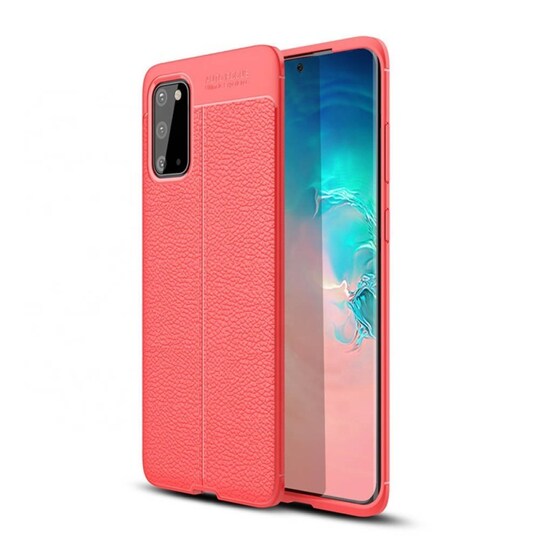Lædermønstret silicone cover Samsung Galaxy S20 (SM-G981F)  - rød