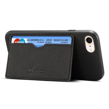 Denior Læder Cover med kortslot Apple iPhone 7 / 8 / SE (4.7")  - sor