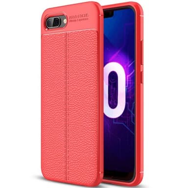 Lædermønstret silicone cover Huawei Honor 10 (COL-AL10)  - rød