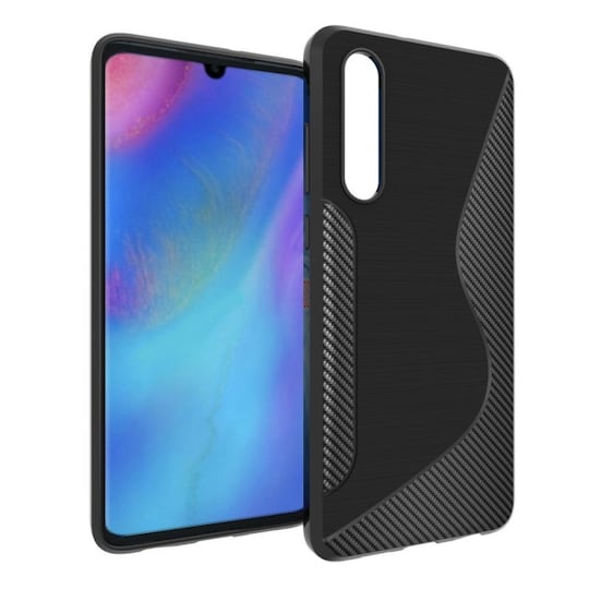 S-Line Silicone Cover til Huawei P30 (ELE-L29)  - sort