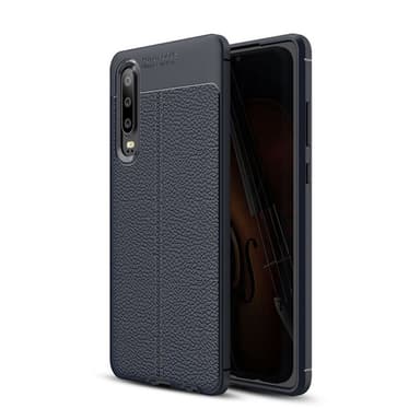 Lædermønstret silicone cover Huawei P30 Lite (MAR-LX1)  - blå