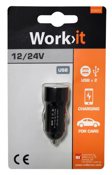 USB-adapter med 2 udgange