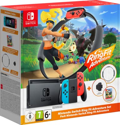 højdepunkt Venture Verdensrekord Guinness Book Nintendo Switch spilkonsol Ring Fit bundle | Elgiganten