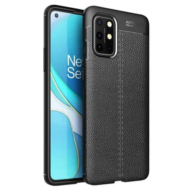 Litchi Skin Soft TPU Taske til OnePlus 8T - Sort