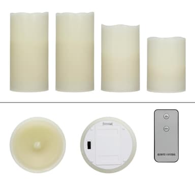 LED Stearinlys 4 Pack med fjernbetjening flimrende virkelige vokslys sæt Candle