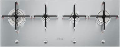 Smeg Linea integreret gaskogeplade PX1402 (rustfrit stål)