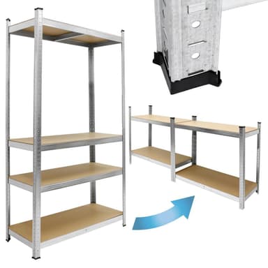 ECD Germany 2x værkstedshylde kraftig hylde 160x80x40cm op til 320 kg elastisk