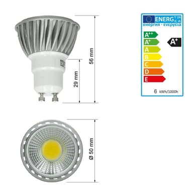 ECD Germany 6 LED COB GU10 spot lys lampe pære spotlight Forsænket søgelyset