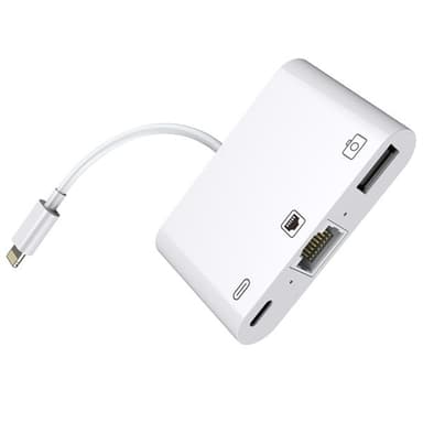 iPhone/iPad switch fra lightning til Ethernet + USB + Lightning