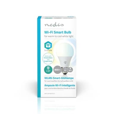 Nedis WiFi Smart LED-pære E27 Varm til kold hvid