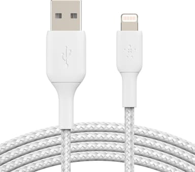 Belkin BOOST CHARGE Lightning til USB-A flettet kabel 3m (hvid)