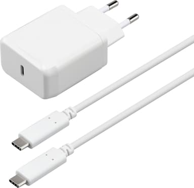 Sandstrøm PD 18W vægoplader med USB-C kabel 1 m (hvid)