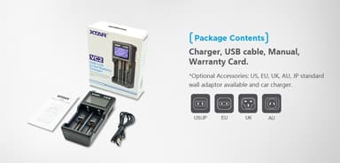 XTAR VC2 Li-Ion oplader